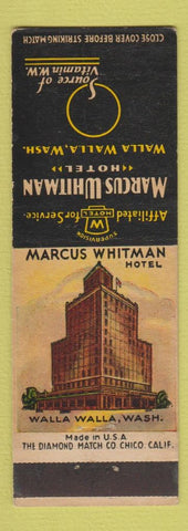 Matchbook Cover - Marcus Whitman Hotel Walla Walla WA