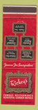 Matchbook Cover - Rickey's Restaurant Palo Alto Marin San Francisco Salinas CA