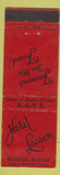 Matchbook Cover - Hotel Lassen Wichita KS Radio KANS