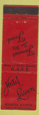 Matchbook Cover - Hotel Lassen Wichita KS Radio KANS
