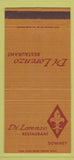 Matchbook Cover - Di Lorenzo Restaurant Downey CA WEAR 30 Strike