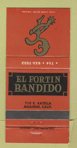 Matchbook Cover - El Fortin Bandido Anaheim CA 30 Strike