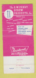Matchbook Cover - EW Ferry Screw Cleveland OH 30 Strike
