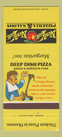 Matchbook Cover - New York New York Pizza Houston TX deep dish 30 Strike