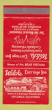 Matchbook Cover - Welch's Carriage Inn Idyllwild CA 30 Strike