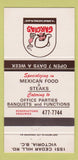 Matchbook Cover - Garcia's Mexican Restaurant Victoria BC 30 Strike