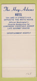 Matchbook Cover - Hay Adams Washington DC SAMPLE 30 Strike