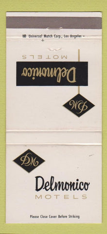Matchbook Cover - Delmonico Motels San Fernando Gardena CA 30 Strike