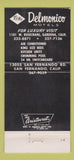 Matchbook Cover - Delmonico Motels San Fernando Gardena CA 30 Strike
