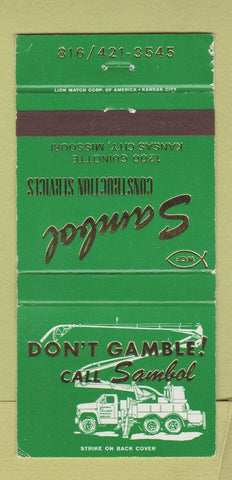 Matchbook Cover - Sambol Construction Kansas City MO WEAR 30 Strike