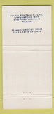 Matchbook Cover - Volvo Penta Marine Engines UK England 30 Strike