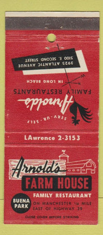 Matchbook Cover - Arnold's Farm House Long Beach CA Buena Park 30 Stick