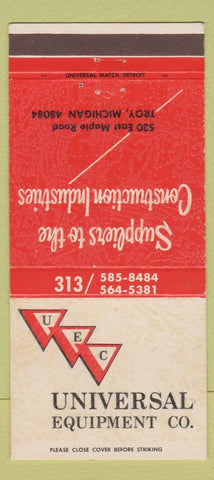 Matchbook Cover - Universal Equipment Construction Troy MI 30 Strike