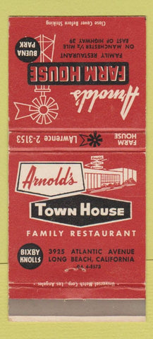 Matchbook Cover - Arnold's Farm House Long Beach CA Buena Park 30 Strike