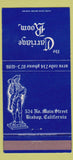 Matchbook Cover - Carriage Room Bishop CA 30 Strike