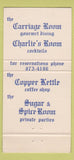 Matchbook Cover - Carriage Room Bishop CA 30 Strike