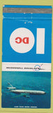 Matchbook Cover - DC 10 Airplane Mcdonnell Douglas WEAR 30 Strike