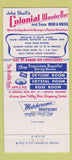 Matchbook Cover - Jake Skall's Colonial Wonder Bar Appleton WI 30 Strike
