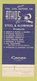 Matchbook Cover - Athos Steel Aluminum Philadelphia PA 30 Strike