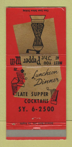 Matchbook Cover - Pepper Mill Pasadena CA 30 Strike