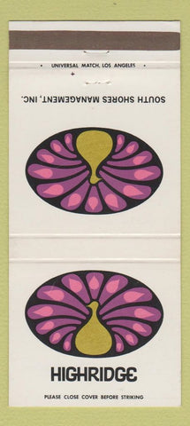 Matchbook Cover - Highridge Penthouse Apartments Palos Verdes CA 30 Strike