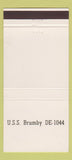 Matchbook Cover - US Brumby DE 1044 30 Strike