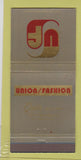 Matchbook Cover - Union Fashion El Paso TX Men's Clothes 30 Strike