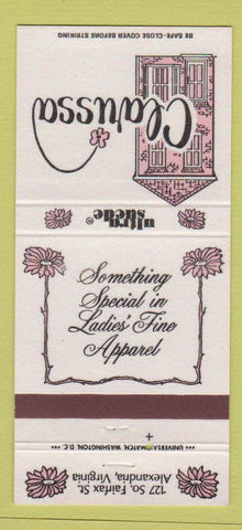Matchbook Cover - Clarissa Alexandria VA Women's Clothes 30 Strike