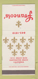 Matchbook Cover - Francois French Restaurant Huntington Beach CA 30 Strike