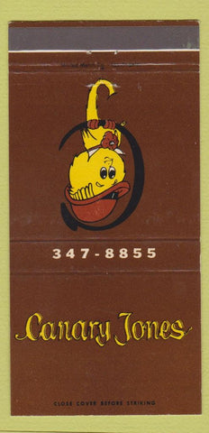 Matchbook Cover - Canary Jones Woodland Hills CA 30 Strike