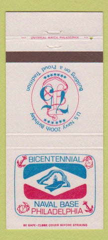 Matchbook Cover - Naval Base Philadelphia PA 200th 30 Strike