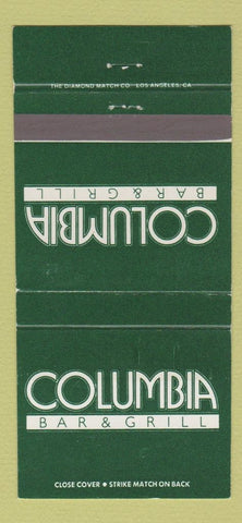 Matchbook Cover - Columbia Bar Grill Hollywood CA 30 Strike