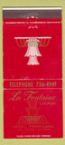 Matchbook Cover - La Fontaine Lounge Tropicana Casino Las Vegas NV 30 Strike