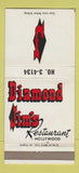 Matchbook Cover - Diamond Jim's Restaurants Hollywood CA WEAR 30 Strike