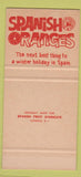 Matchbook Cover - Spanish Oranges Fruit London SAMPLE 30 Strike