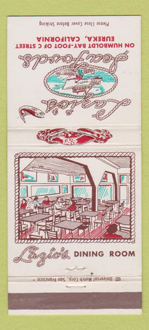 Matchbook Cover - Lazio's Seafood Restaurant Eureka CA 30 Strike