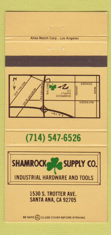 Matchbook Cover - Shamrock Supply Hardware Tools Santa Ana CA 30 Strike