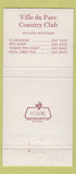 Matchbook Cover - Ville Du Parc Country Club Mequon WI 30 Strike