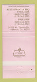 Matchbook Cover - Vista Valencia Golf Valencia CA 30 Strike