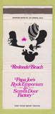 Matchbook Cover - Papa Joe's Rock Emporium Redondo Beach CA WEAR 30 Strike