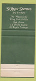 Matchbook Cover - ST Regis Sheraton Hotel New York City 30 Strike