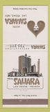 Matchbook Cover - Hotel Sahara Las Vegas NV casino girlie WHITE 30 Strike