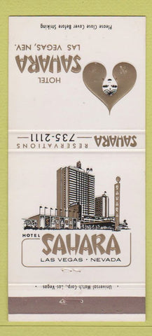 Matchbook Cover - Hotel Sahara Las Vegas NV casino girlie WHITE 30 Strike