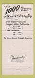 Matchbook Cover - Hotel Sahara Las Vegas NV casino girlie WHITE 30 Strike
