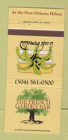Matchbook Cover - French Garden Bar Hilton New Orleans LA 30 Strike
