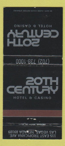 Matchbook Cover - 20th Century Hotel Casino Las Vegas NV 30 Strike