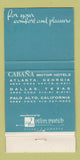 Matchbook Cover - Cabana Motor Hotels Palo Alto CA girlie 30 Strike