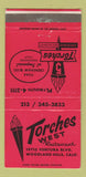 Matchbook Cover - Torches West Woodland Hills CA 30 Strike