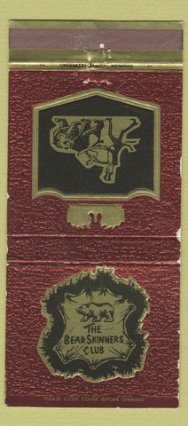 Matchbook Cover - Bear Skinners Club Holiday Inn Memphis TN 30 Strike