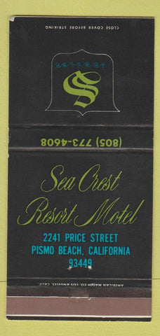 Matchbook Cover - Sea Crest Resort Motel Pismo Beach CA 30 Strike